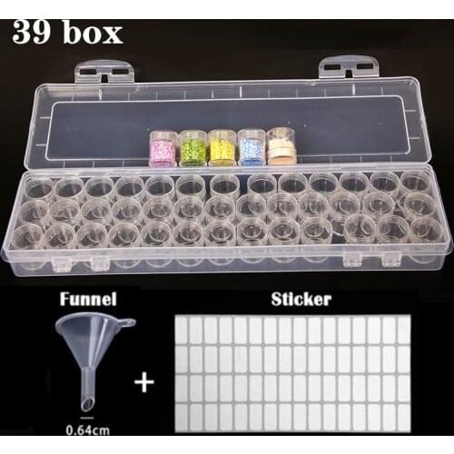 New 39 Bottles Diamond Painting Tools Accessories Storage Box Beads Container Diamond Embroidery Stone Mosaic Convenience Box