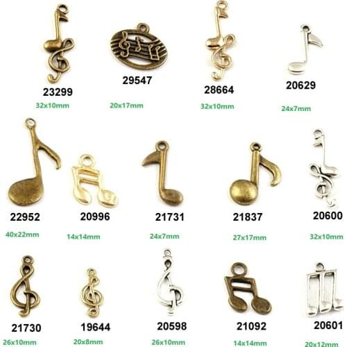 200pcs DIY retro alloy jewelry accessories pendant Pendant Necklace Pendant alloy music symbols scrapbook Embellishments