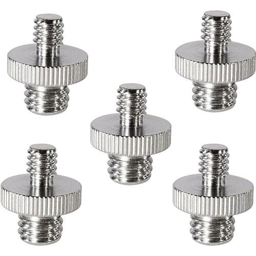 5 Pieces 1/4" Male to 3/8" Male Threaded Screw Converter Adapter for Camera Cage