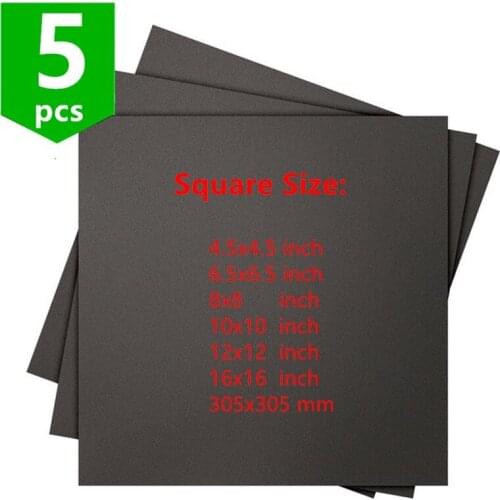 5pcs Square 200/250/300/305/400mm 3D printer Super stick build plate tape 3D Printing Build Surface Black