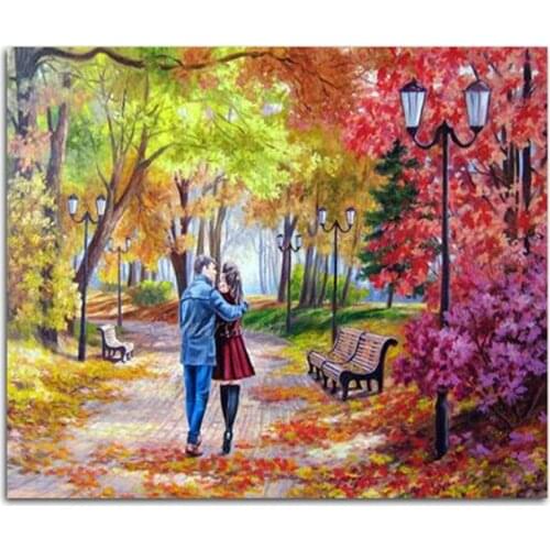 5D diy Diamond Painting 3d Cross Stitch Full square mazayka diamond embroidery beaded Mosaic pattern autumn love natural scenery