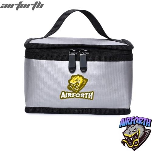 AIRFORTH 155x115x90mm Waterproof Fireproof Explosion-Proof Safety Bag Built-in Partition for FPV RC Model Drone Batteries