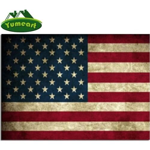 Banner 3D Diy Diamond Painting Wall Sticker Diamond Rhinestones Mosaic Cross Stitch Needlework Diamond Embroidery American Flags