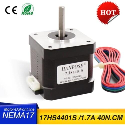 Free shipping 1PCS Nema17 Stepper Motor 42 motor Nema 17 motor 42BYGH 1.7A 17HS4401S-D motor 4-lead for 3D printer