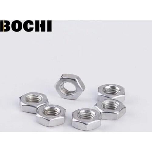 Free shipping DIN934 M2 M2.5 M3 M4 M5 M6 M8-M20 Black/White Carbon Steel Hex nut Grade 4.8 Hexagonal nuts Suit For Screws Bolt