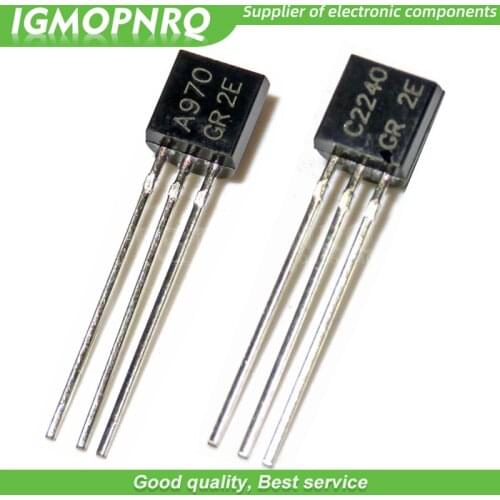 100pcs free shipping 2SA970 2SC2240 (50PCS* A970 +50PCS* C2240 ) TO-92 Bipolar Transistors - BJT NPN Gen Pur SS new original