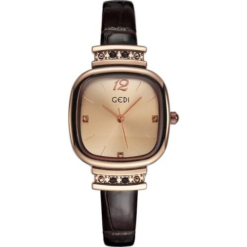 Retro Fashion Watches for Women Slender Leather Wristwatch Girls'Day Gift Casual Dress Sports Square Clock Daily Life Waterproof