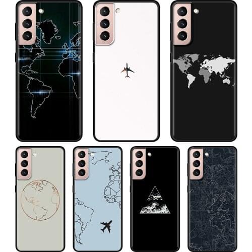 Silicone Case For Samsung Galaxy S21 S20 Ultra S10 Lite S9 S8 Plus S10e S7 Edge Cover Hot Planes Map Designs Shell Funda
