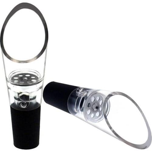 Home Kitchen Bar Tool Plastic Red Wine Aerator Pour Spout Bottle Stopper Decanter Pourer LX8732