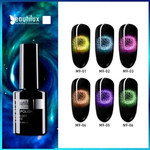 Beautilux 9D Galaxy Cat Eye Gel Nail Polish Magnetic Cats Eye Gels Nail Lacquer Soak Off UV LED Nail Art Design Gel Varnish 10ml