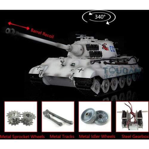 Heng Long 1/16 7.0 Barrel Recoil German King Tiger RTR RC Tank 3888A Metal Tracks For Children Toys TH17552-SMT4
