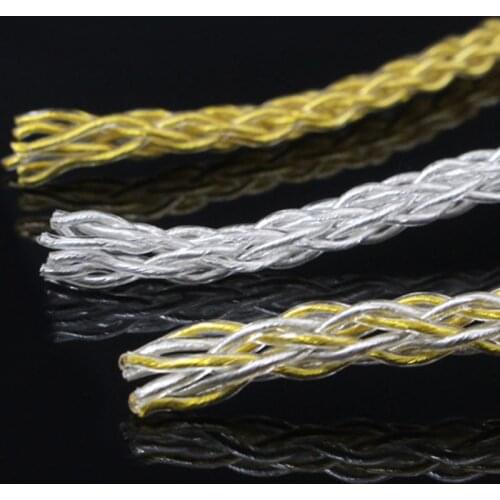 Hi-Fi 7N OCC silver plated 8 cores diy earphone bulk wires audio Amplifier DVD CD player phone Headphone Cables