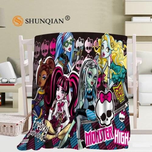 Custom Monster High Blanket Manta Falafel Blanket Sofa/Bed/Plane Travel Plaids Bedding Set 56x80inch 50X60inch 40X50inch