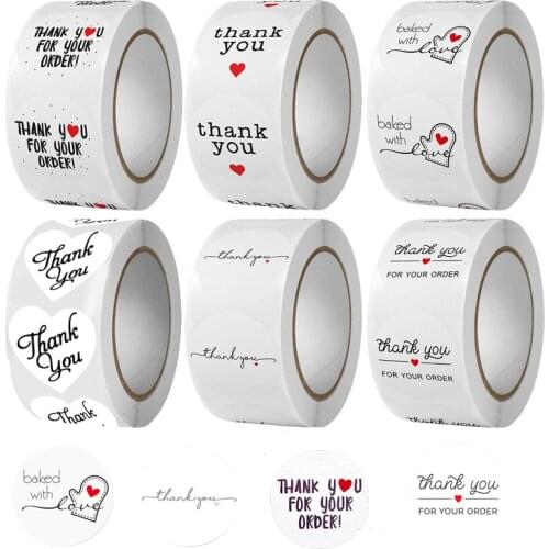 Round "Thank You for Your Order" Stickers Wedding Party Adhesive Labels Flower Shop Gift Box Baking Decoration Sealing Sticker