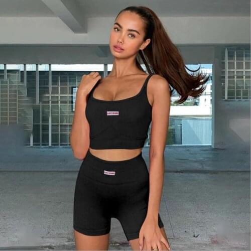 Summer Women Two-piece Clothes Set Slim Fit Camisole Tops and Shorts Solid Color Fitness Casual Crop Top Short Pants Outfits