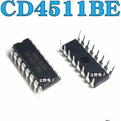 10-20PCS Latch Decoder Chip CD4511BE CD4511 DIP16 CD4511BM SOP16 BCD To 7-Segment Latch/Decoder Chip