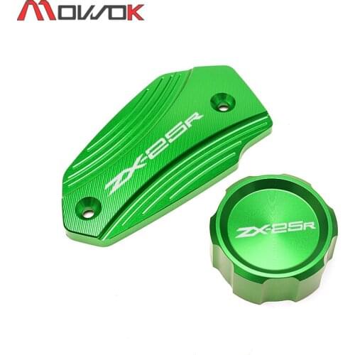 Motorcycle Aluminum Rear & Front Brake Fluid Reservoir Cap Cylinder cover LOGO ZX25R For Kawasaki NINJA ZX 25R ZX25R 2020-2021