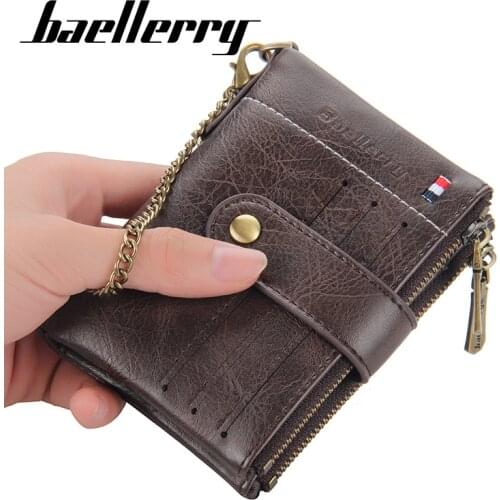 Xiaomi Baellerry Men Double Zipper Buckle Coin Purse Retro Vertical Wallet Large Capacity Card Holders
