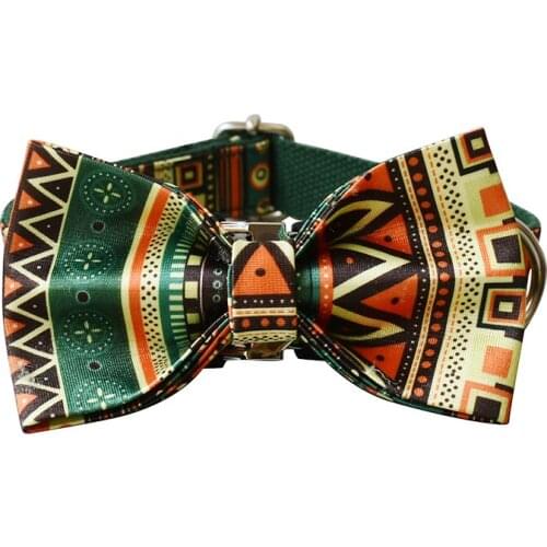 National Wind 01 Dark Green Background Personalized Dog ID Tag Collar For Chihuahua Poodle Custom Pet Name And Phone Number