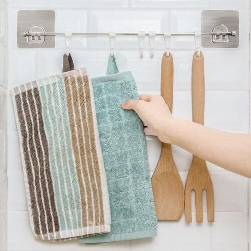 6 Hooks Bathroom Stainless Steel Vacuum Suction Cup Sucker Hanger Wall Mounted Towel Holder Kitchen Tools Organizer Hanging Rack