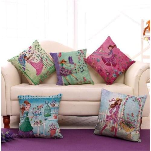 Square 18" Nautical Style Sea Helm Printed Cushion Cover Cotton Linen Anchor Throw Pillowcase Sailor Home Sofa Decor