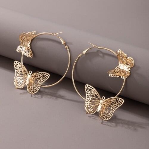 New Arrival Metal Luxury Earrings Womens Vintage Japanese Fairy Hyperbole Golden Bowknot Tassel Alloy Earrings Jewelry for Girls