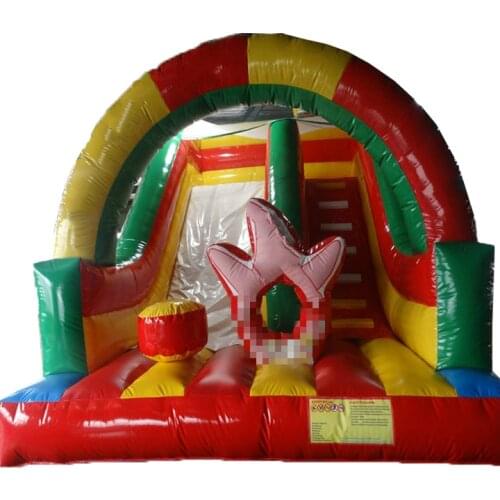 Factory directly double lane inflatable land slide/outdoor playground gaint inflatable slide for sale