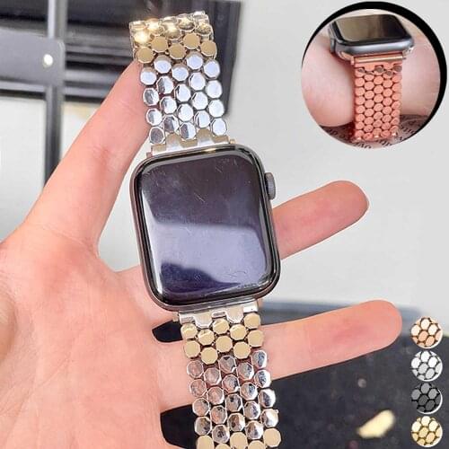 Fish scale stainless steel band straps for Apple watch 6SE 5 4 40mm 44mm wristband for iwatch 3 2 38mm 42mm baracelet correa