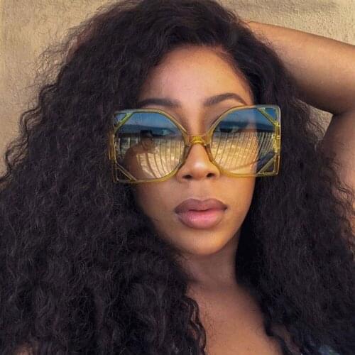 Luxury Square Green Plastic Frame Women Oversized Sunglasses Brand Designer Vintage Female Sunglasses Fashion Shades UV400