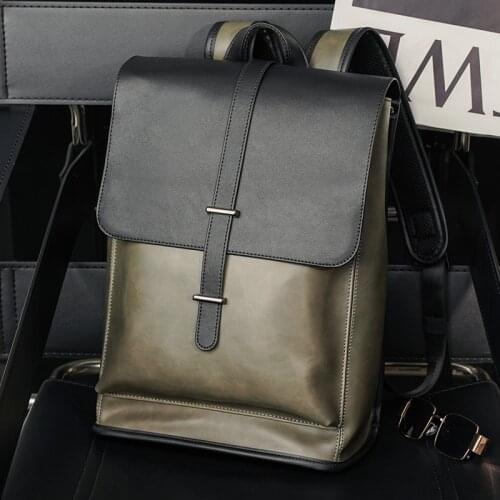 New Fashion Backpack Luxury Brand Backpack Leather Travel bags for Men Student Schoolbag Vintage Leisure Backpack Casual Laptop
