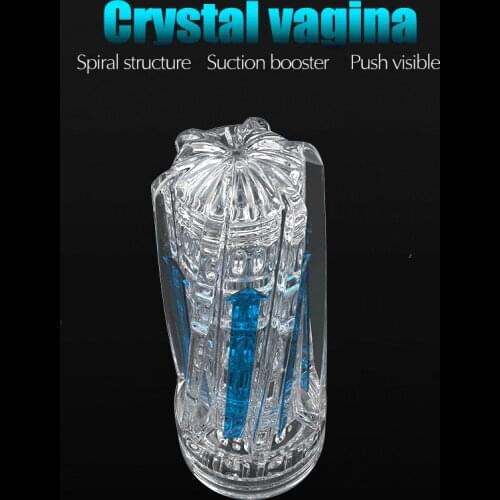 Sex Toys For Man Spiral Transparent Vacuum Pocket Pussy sexy clear Vagina Real Pussy Male sexshop Masterbator Cup Silicone Adult