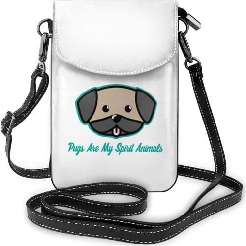 Pug Shoulder Bag Gift Retro Women Bags Leather Travel Female Purse