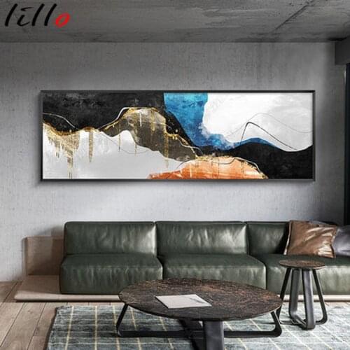 Modern light luxury decorative painting abstract mountain range mural banner living room background wall bedroom room bedside