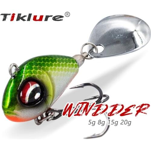 Tiklure Rotating Spinner Bait VIB Lure 5g 8g 15g 20g Vibrating Tails For Fishing Metal Jig Spoon for Pike Accessories