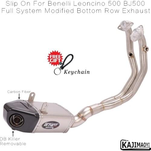 Slip On For Benelli Leoncino 500 BJ500 Motorcycle Exhaust Full System Bottom Row Muffler Escape Front Link Pipe