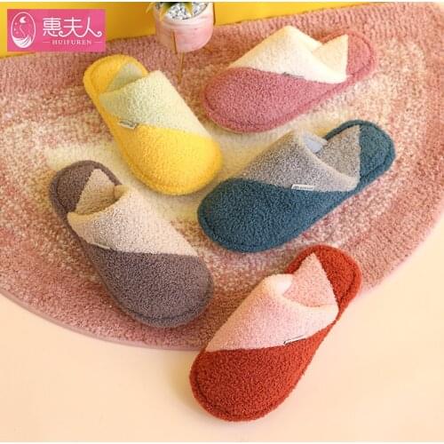 Winter Cotton Slippers Womens Home Indoor Anti-slip Warm Couple Home Winter Home Plush Drag Male Warm slippers