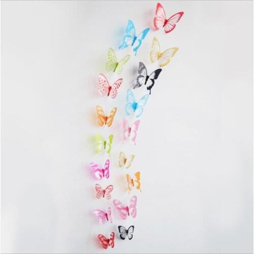 12pcs 3D Butterfly Wall Stickers Decal Wall Art Removable Room Party Wedding Decor Home Deco Wall Sticker for Kids Room