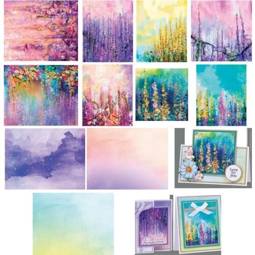 14 Sheets Background Papers Decorative Paper For Clear Stamps CUTTING DIES Scrapbooking STENSICLS DIY PHOTO Album Cards MAKING