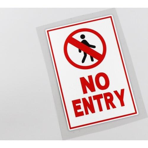 2x Car Styling Vinyl Tape Decal NO ENTRY Forbidden Auto Window Body Tail Sticker