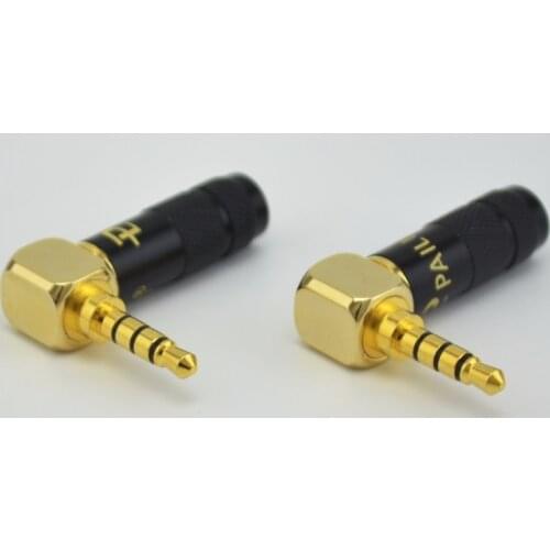 2Pcs New 2.5mm 4Pole Male Headphone Jack Right Angle 90 Degree L Shape DIY Solder Plug Mini Connector