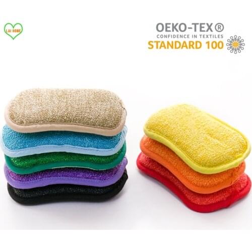 1PCS Absorb Water Microfiber Double-Sided Dish Scrub Sponge for Dishwashing Kitchen Bathroom Clean Cloth Eraser Magic Sponge