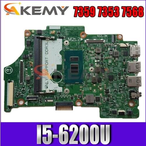 Akemy I5-6200U FOR Dell Inspiron 7359 7353 7568 Laptop Motherboard 14275-1 TFFRC CN-09GH9H 9GH9H Mainboard 100% Tested