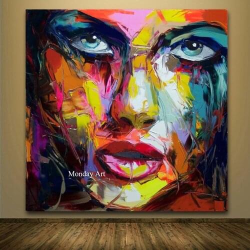Large art Hand Painted Abstract Figure Oil Paintings On Canvas Home Decor Woman Face Wall art Pictures For Living Room Bedroom