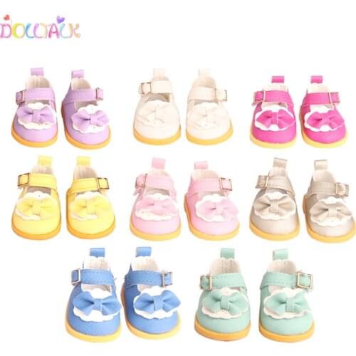 5cm Doll Shoes Handmade Boots For 14 Inch American Doll Mini Bow Shoes Accessories For EXO Cotton Doll&Russia DIY Doll Toy Gift