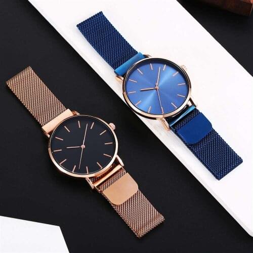 High Quality Minimalism Thin Men and Women watch stainless steel magne mesh Strap Quartz Watch Gift men Wristwatch no logo