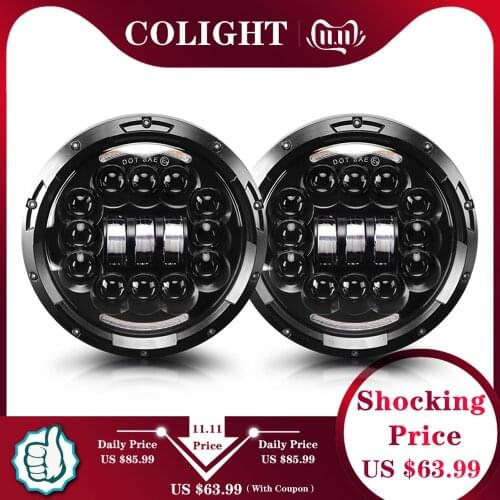 CO LIGHT 7inch LED Headlight 180W Angle Eye DRL Turn Singal 12V 24V Hi/Lo for Jeep Wrangler Lada Niva 4x4 Offroad Driving Lights