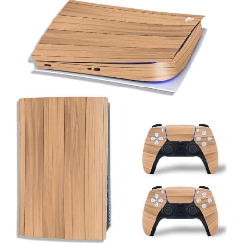 Wood Design For PS5 Digital Viny Decal Sticker Console + 2 Controller Skin Sticker For Sony Playstation 5 Game Accessories