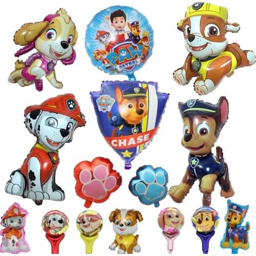 Paw Patrol Foil Balloons Figure Skye Chase Marshall Rubble Ballon Boys Girls Birthday Party Room Deco Gifts Set For Children