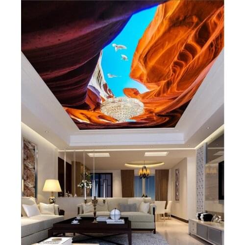 Living room TV backdrop bedroom ceilings 3d photo wallpaper Landscape wallpaper murals ceiling