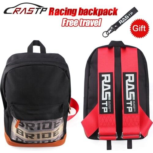 JDM Style Safety Harness Racing Backpack Waterproof Motorcycle Bag Motorcycle Backpack Travel Luggage with Keychain RS-BAG040